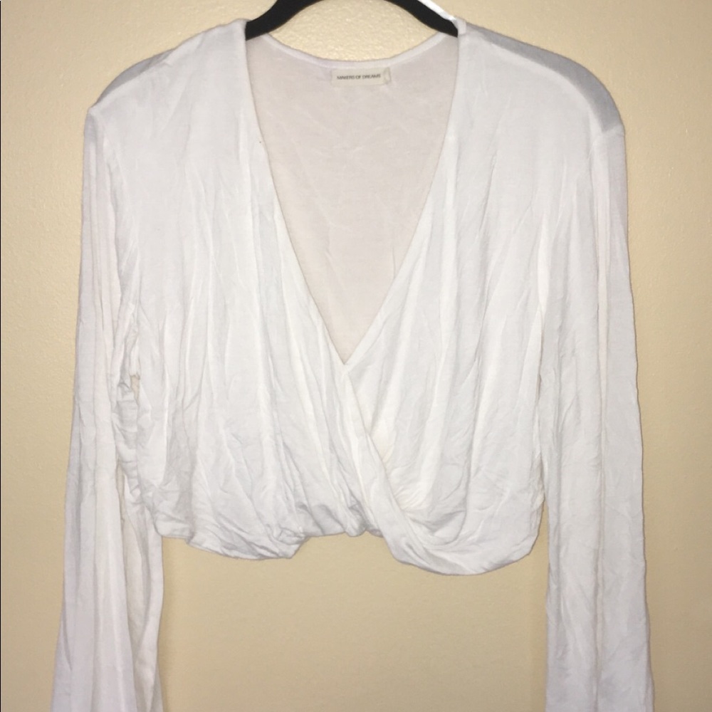 White long sleeve crop top.